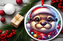 Shiny Christmas Otter Ornament Clipart Product Image 2