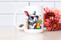 Rabbit Drinking with Straw | Sublimation | Clipart Product Image 2