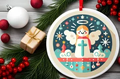Round Christmas Ornament Sublimation|Clipart Product Image 1