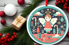 Round Christmas Ornament Sublimation|Clipart Product Image 1