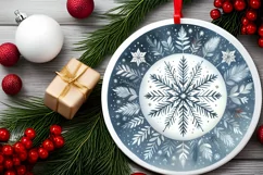 Round Christmas Ornament Sublimation|Clipart Product Image 2
