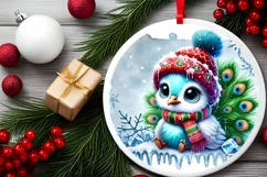 Round Christmas Ornament Sublimation|Clipart Product Image 1