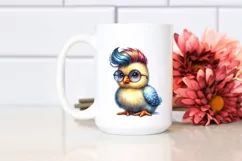 Baby Chicken Sitting, Cool Haircut PNG Product Image 2