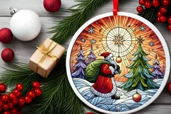 Round Christmas Ornament Sublimation|Clipart Product Image 1