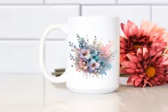 Abstract Shiny Delphinium Watercolor Clipart Product Image 2