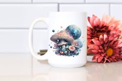 Detailed Mushroom and Celestial Watercolor Splash PNG Product Image 2