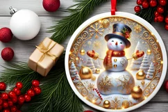 Round Christmas Ornament Sublimation|Clipart Product Image 1