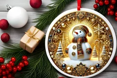 Round Christmas Ornament Sublimation|Clipart Product Image 1