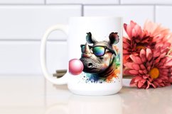 Quirky Colorful Watercolor Rhino | Clipart Product Image 2