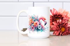 Flowers Flamingo Splashes | Sublimation | Clipart Product Image 2