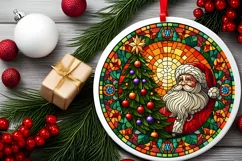 Round Christmas Ornament Sublimation|Clipart Product Image 1