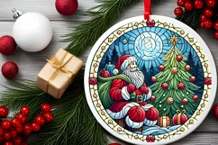 Round Christmas Ornament Sublimation|Clipart Product Image 1