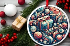 Round Christmas Ornament Sublimation|Clipart Product Image 2