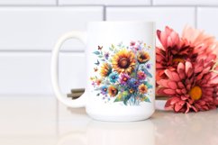Colorful Watercolor Sunflower Clipart\ Product Image 2