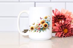 Colorful Watercolor Sunflower Clipart\ Product Image 2