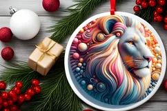 Round Christmas Ornament Sublimation|Clipart Product Image 2