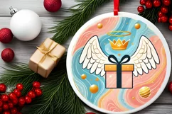 Round Christmas Ornament Sublimation|Clipart Product Image 1
