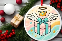 Round Christmas Ornament Sublimation|Clipart Product Image 1