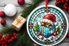 Round Christmas Ornament Sublimation|Clipart Product Image 1
