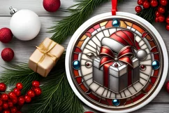 Round Christmas Ornament Sublimation|Clipart Product Image 1