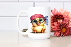 Watercolor Funny Chick Sitting Bandana Fancy es Product Image 2