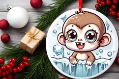 Round Christmas Ornament Sublimation|Clipart Product Image 2