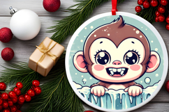 Round Christmass Ornament PNG Product Image 2