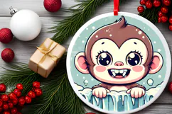 Round Christmass Ornament PNG Product Image 2