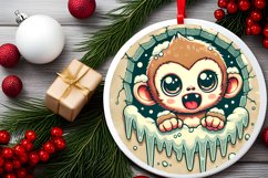 Round Christmas Ornament Sublimation|Clipart Product Image 2