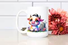 Cute Baby Cow in Vibrant Drawing Style | Clipart Product Image 2
