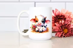 Cute Baby Cow in Vibrant Drawing Style | Clipart Product Image 2