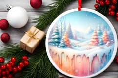 Round Christmas Ornament Sublimation|Clipart Product Image 2
