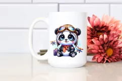 Smiling Baby Panda | Colorful Aviator Clipart Product Image 2