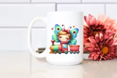 Colorful Baby Butterfly Smiling Train | Sublimation Clipart Product Image 2