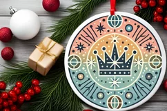 Round Christmas Ornament Sublimation|Clipart Product Image 1