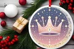 Round Christmas Ornament Sublimation|Clipart Product Image 1
