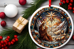 Round Christmass Ornament PNG Product Image 2
