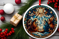 Round Christmass Ornament PNG Product Image 2