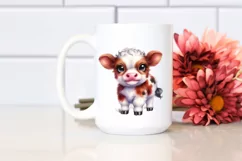 Smiling Baby Highland Cow on Star | Clipart Product Image 2