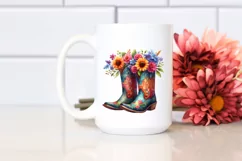 Colorful Cowboy Boots Flower Pot | Clipart Product Image 2