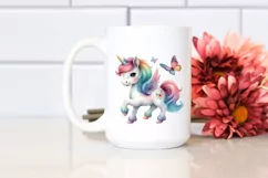 Colorful Baby Unicorn | Watercolor Product Image 2