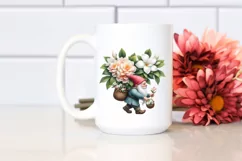 Detailed Watercolor Small Gnome Carrying Large Gardenia Product Image 2