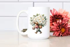 Detailed Watercolor Small Gnome Carrying Large Gardenia Product Image 2