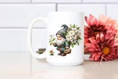 Detailed Watercolor Small Gnome Carrying Large Gardenia Product Image 2