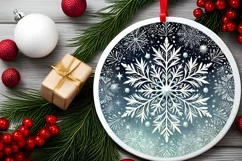 Round Christmas Ornament Sublimation|Clipart Product Image 2