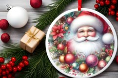 Santa with Santa Round Ornament Sublimation PNG Product Image 2