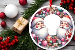 Santa with Santa Round Ornament Sublimation PNG Product Image 2