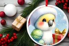 Cute Baby Parrot on Cloud Christmas PNG Product Image 2