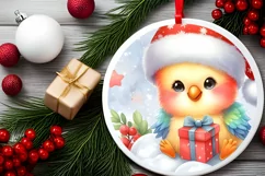 Cute Baby Parrot on Cloud Christmas PNG Product Image 2