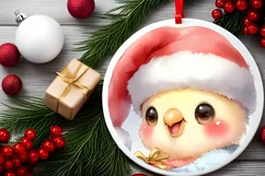 Cute Baby Parrot on Cloud Christmas PNG Product Image 2